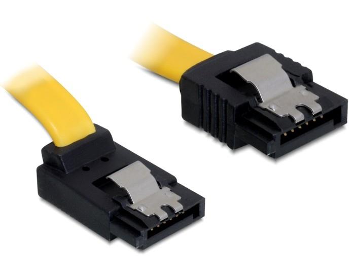 Delock Cable SATA 20cm up/straight metal yellow