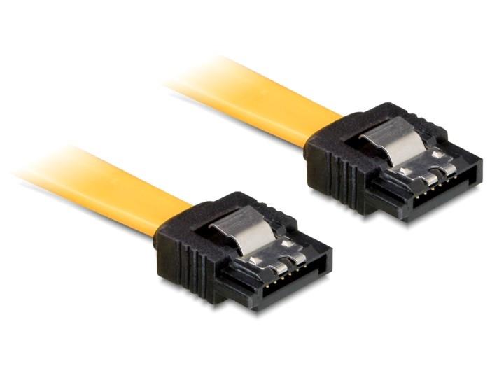 Delock Cable SATA 6 Gb/s 20 cm straight/straight metal yellow