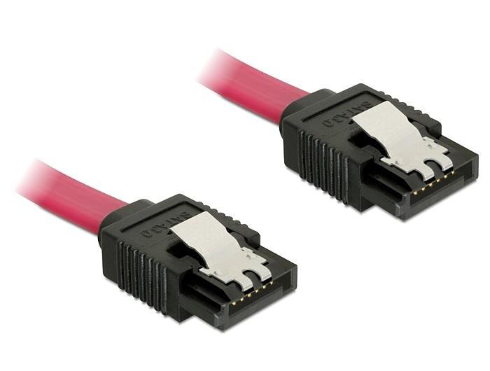 Delock Cable SATA 6 Gb/s 70 cm straight/straight metal red