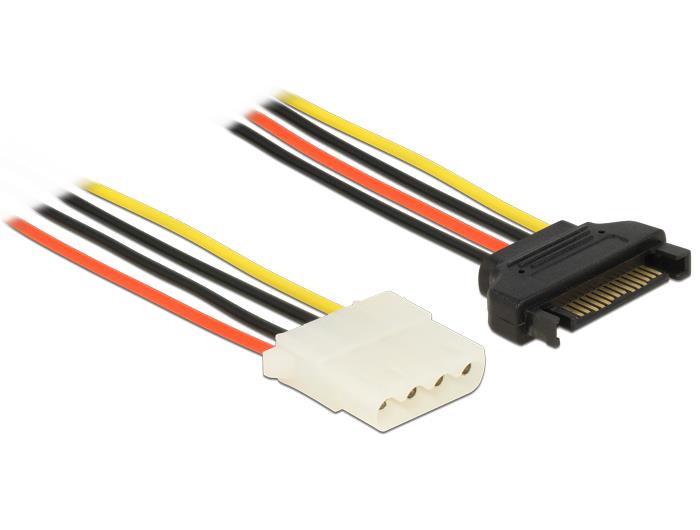 Delock Power Cable SATA 15 pin male > 4 pin female 70 cm