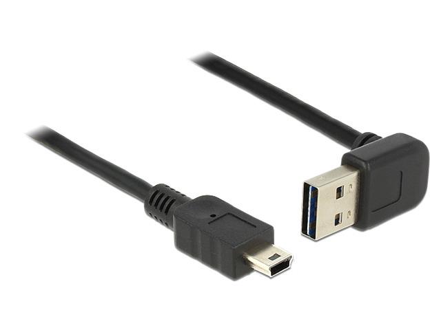 Delock Cable EASY-USB 2.0-A male up/down angled > USB 2.0 mini male 1 m