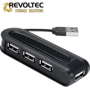 Revoltec 4-portovÃ½ USB2.0-Hub, ÄernÃ½