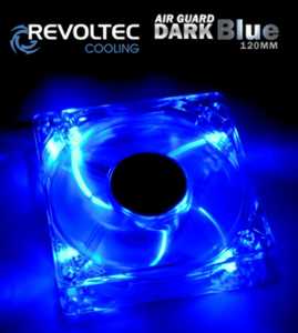 Revoltec ventilÃ¡tor ''Dark Blue'' 120x120x25mm, s podsvÃ­cenÃ­m 4x modrÃ© LED diody