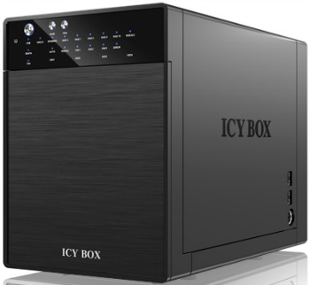 External Icy Box 4x 3,5'' USB 3.0, eSATA Host, RAID 0, 1, 3, 5, 10, Black