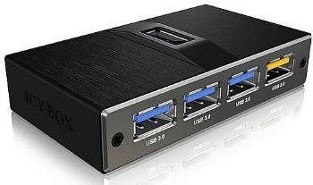 Icy Box 4 Port USB 3.0 Hub With USB Charge Port, Black