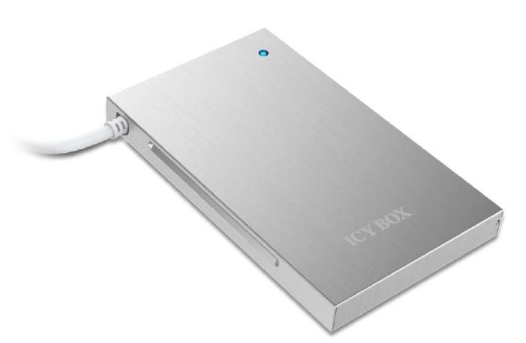 IcyBox 2.5'' SATA SSD/HDD to USB 3.0 Cable Adapter with Aluminium Box, Silver
