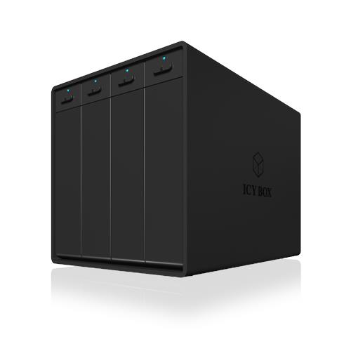 Icy Box External 3,5'' HDD 4-bay Case SATA III, USB 3.0, eSATA, JBOD, Black