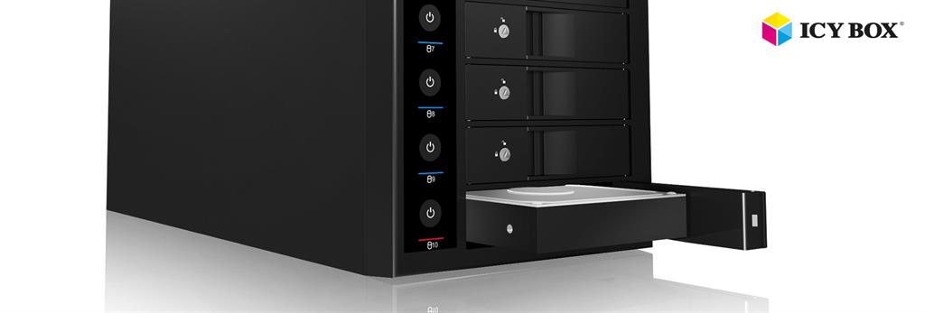 Icy Box External 3,5'' HDD 10-bay Case SATA I/II/III, USB 3.0, RAID, Black