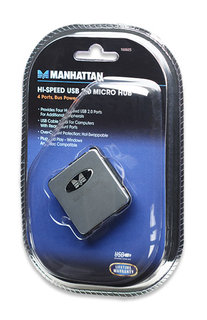 Manhattan mikro USB 2.0 Hub, 4 porty, modrÃ½
