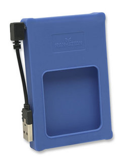 Manhattan ExternÃ­ box na 2.5'' SATA HDD, USB 2.0, modrÃ½, silikon