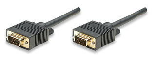 Manhattan kabel pro monitory SVGA D-Sub15 M/M 1,8m stÃ­nÄnÃ½, ÄernÃ½