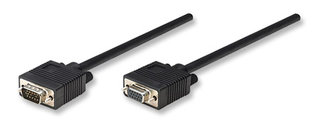 Manhattan kabel pro monitory SVGA D-Sub15 M/F 10m, s feritovÃ½m filtrem, ÄernÃ½