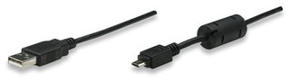 Manhattan Hi-Speed USB 2.0 kabel A-Micro B M/M 1,8m, ÄernÃ½