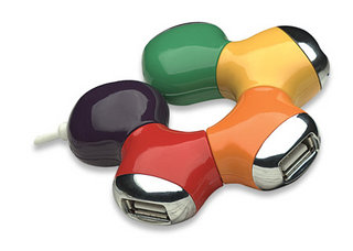 Manhattan ohybnÃ½ USB 2.0 Hub, 4 porty, barevnÃ½