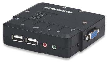 Manhattan 2-Port Compact KVM Switch, USB, Audio
