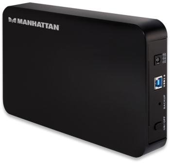 Manhattan externÃ­ box na 3.5'' SATA HDD, USB 3.0, ÄernÃ½