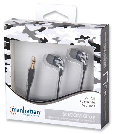 Manhattan Stereo Earphones SOCOM Gray