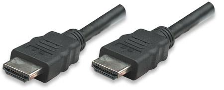 Manhattan kabel pro monitory HDMI/HDMI 1.4 Ethernet 2m stÃ­nÄnÃ½, ÄernÃ½