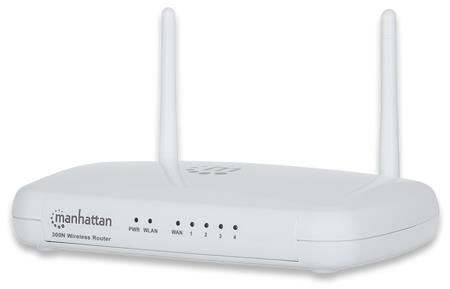Manhattan Router WiFi N300 802.11b/g/n 300 Mbps 1xWAN 4xLAN 10/100 QoS 2.4GHz