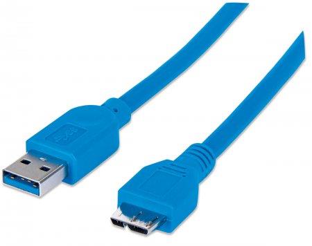 Manhattan SuperSpeed USB 3.0 kabel A samec do Micro B samec 1m