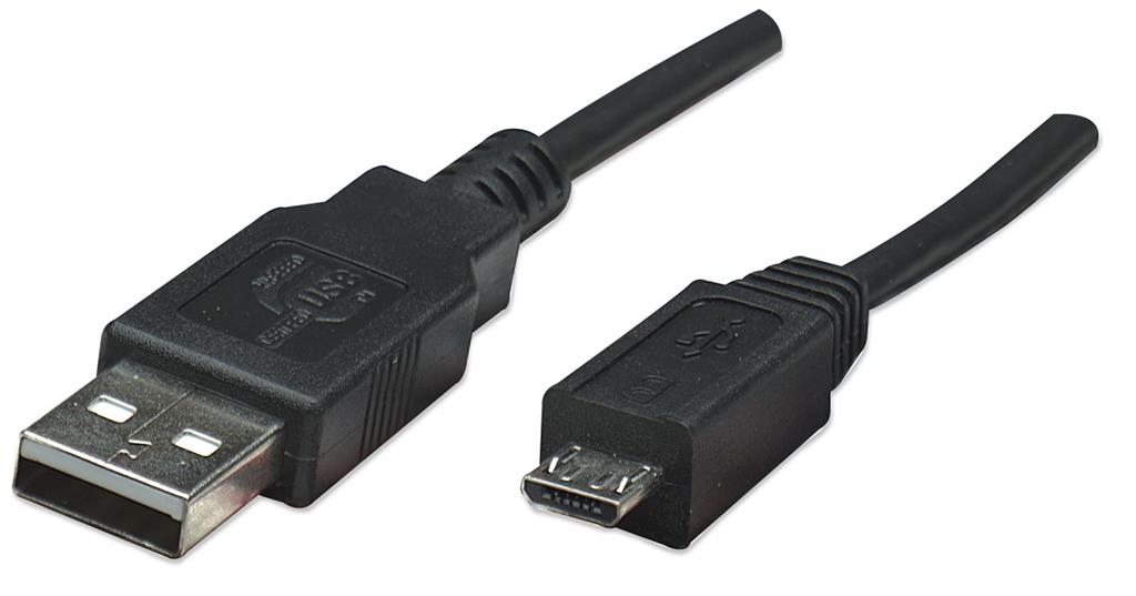 Manhattan Hi-Speed USB 2.0 kabel A-Micro B M/M 5m, ÄernÃ½