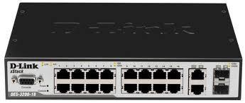 D-Link xStack 16-port 10/100 Layer 2 Managed Switch + 2-port Combo 1000BaseT/SF