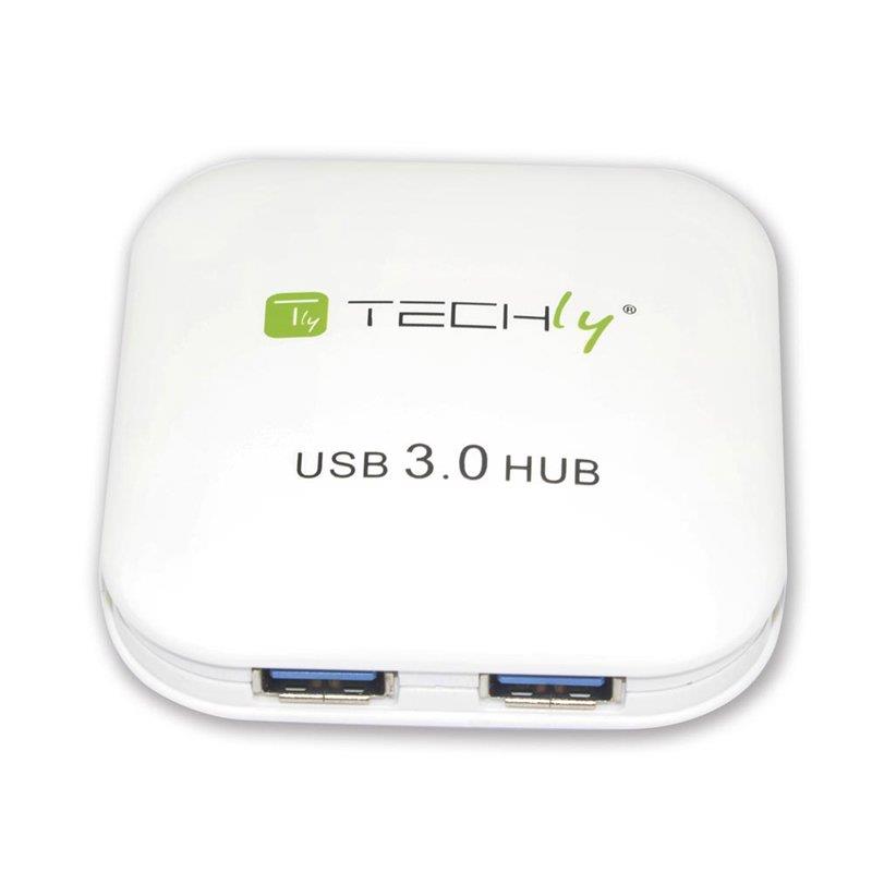Techly Hub USB 3.0 Super-Speed, 4 porty, bÃ­lÃ½