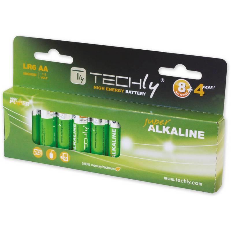 Techly alkalickÃ© baterie 1.5V AA LR6 12 ks