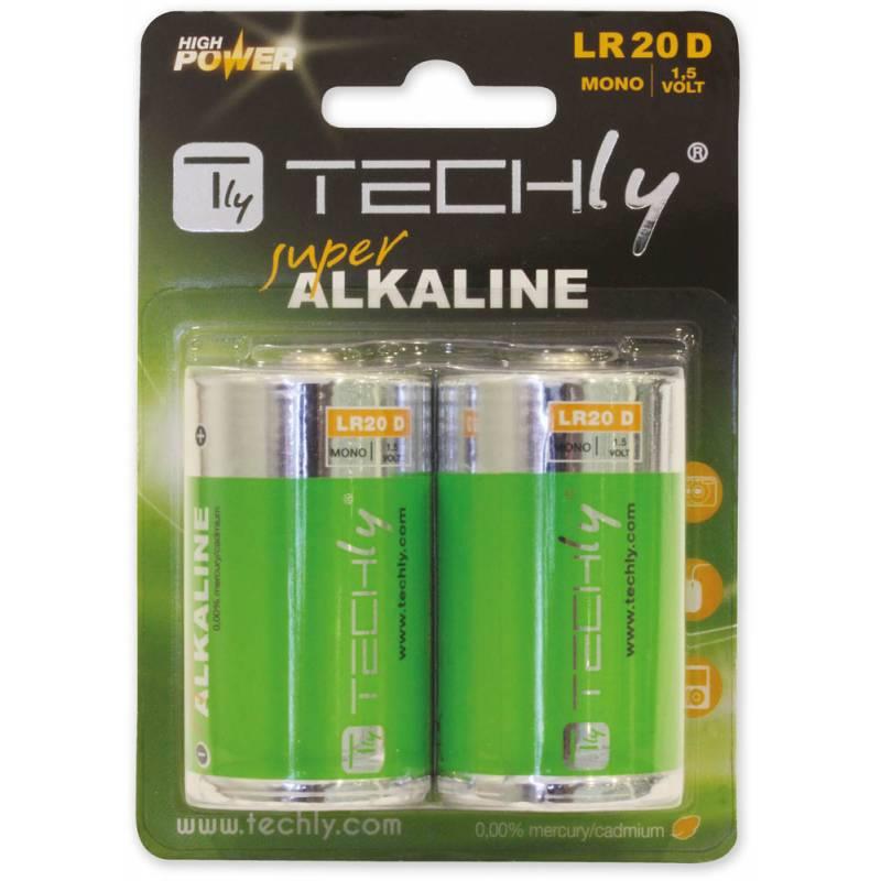 Techly alkalickÃ© baterie 1.5V D R20 2 ks