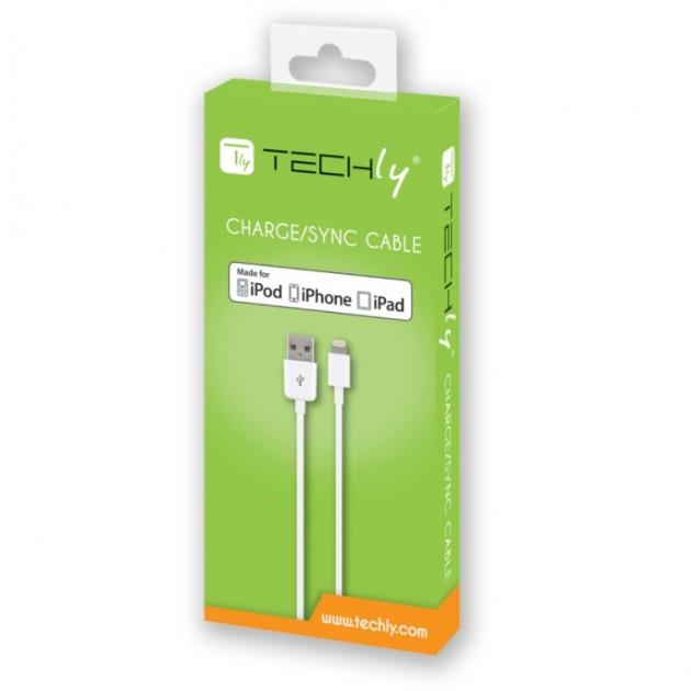 Techly kabel USB Lightning 8-pin pro iPhone / iPod / iPad, 1m bÃ­lÃ½ MFI box