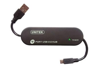 Unitek Y-2144 Hub 3x USB 2.0 + kabel micro USB pro nabÃ­jenÃ­
