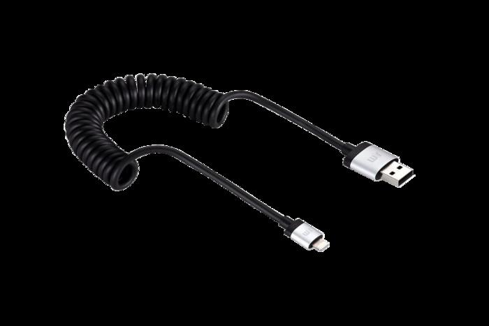 JustMobile AluCable Twist kabel Apple Lightning/USB 1.8m, hlinÃ­kovÃ½, kroucenÃ½