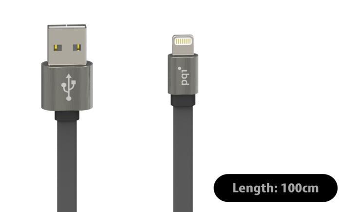 PQI i-Cable Metallic kabel Apple Lightning/USB 100cm, kovovÃ½, Å¡edÃ½