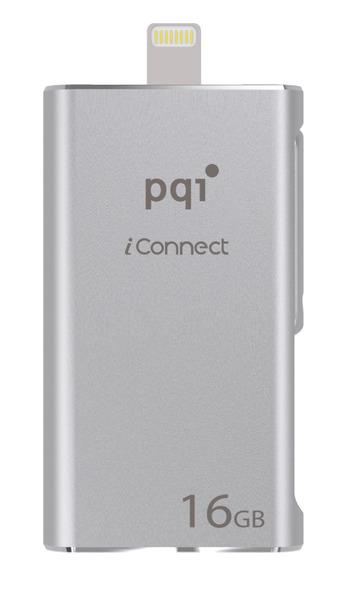 PQI iConnect 16GB OTG USB 3.0/Lightning flashdisk, stÅÃ­brnÃ½