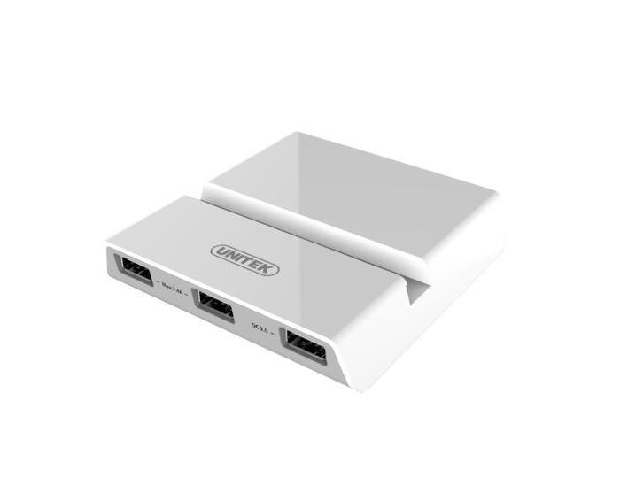Unitek Y-2173A nabÃ­jecÃ­ dokovacÃ­ stanice 4x USB QC 2.0 pro smartphony a tablety