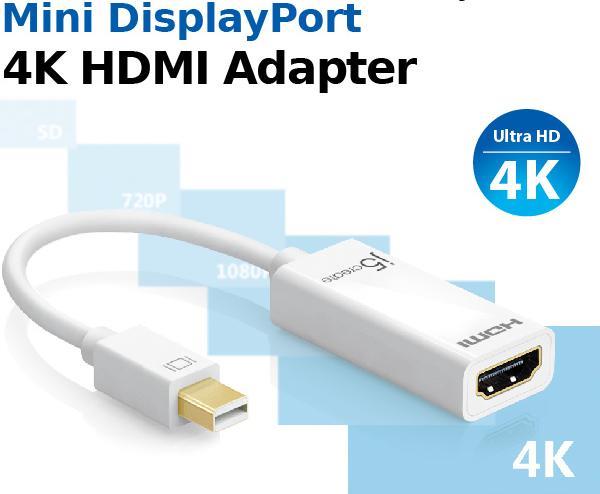 j5create JDA159 AdaptÃ©r Mini DisplayPort - HDMI 4K
