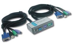 D-Link 2-Port KVM pÅepÃ­naÄ, USB, s kabely
