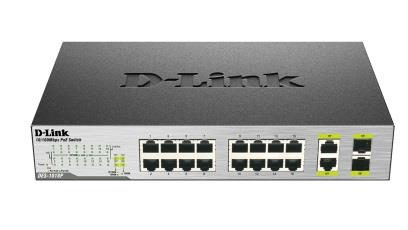 D-Link 16-Ports (8 Ports PoE) Fast Ethernet Unmanaged Switch, 2 1000Base-T/SFP C