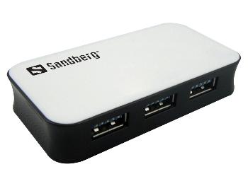 Sandberg Hub USB 3.0, 4 porty, bÃ­lo-ÄernÃ½