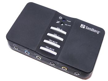Sandberg USB externÃ­ zvukovÃ¡ karta Sound Box 7.1, ÄernÃ½