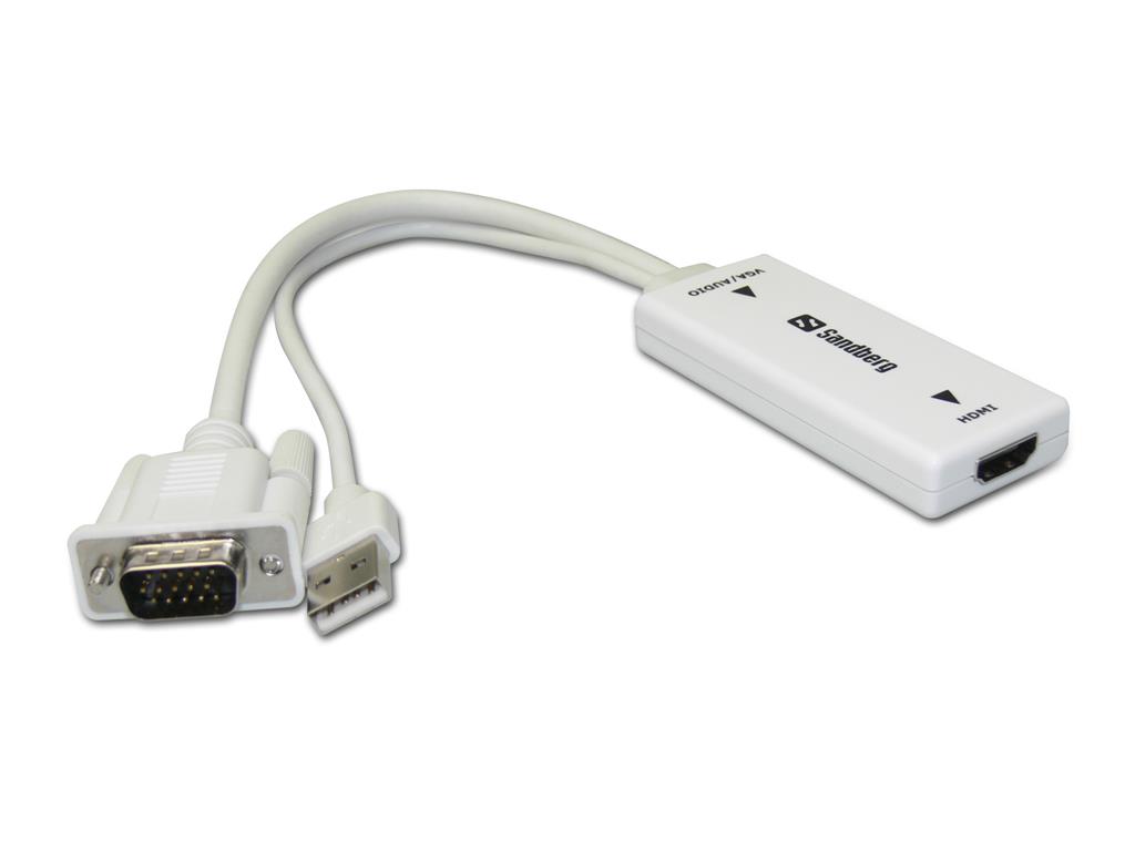 Sandberg konvertor VGA + Audio > HDMI, bÃ­lÃ½