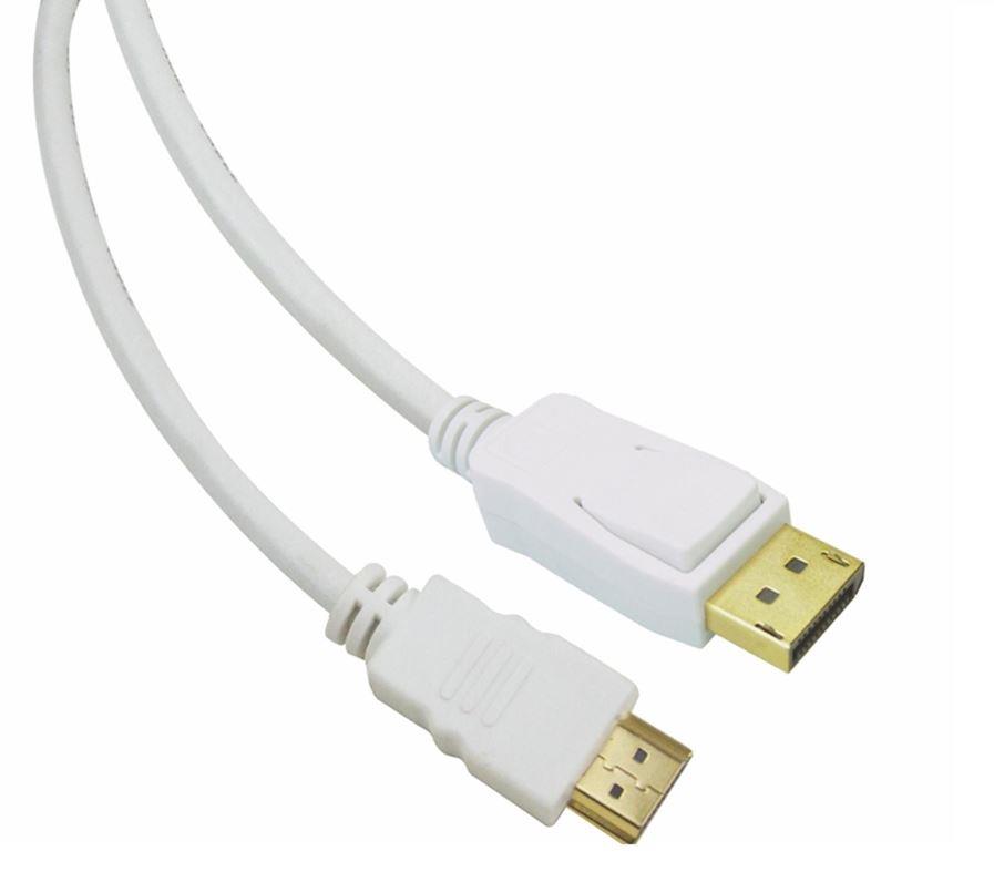 Sandberg kabel DisplayPort samec > HDMI samec, 2m, bÃ­lÃ½