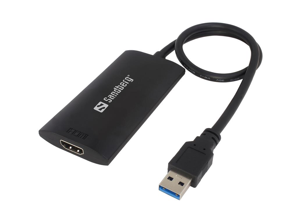 Sandberg adaptÃ©r USB 3.0 samec > HDMI samice, ÄernÃ½