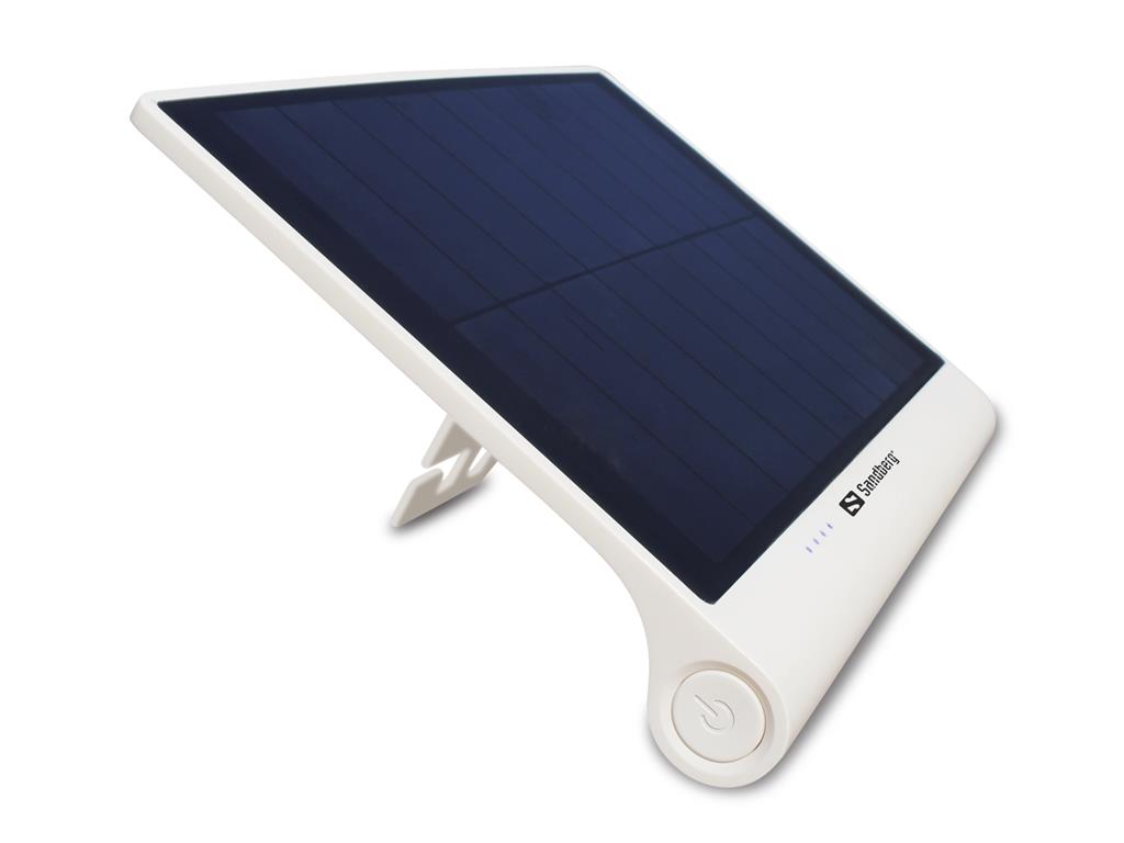 Sandberg Solar Power Bank XL 5000mAh solÃ¡rnÃ­ pÅenosnÃ¡ baterie, bÃ­lÃ¡