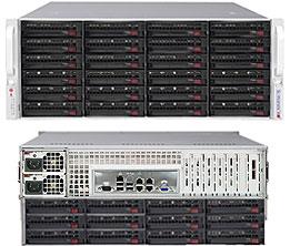 4U, 2xLGA2011, Intel C602, 24xDIMM, 36x3.5 SATA/SAS, RAID6, 4xGLAN, IPMI, 1280W