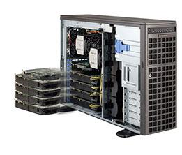4U/Tower, 8x 3.5" Hot-swap HDD bays w/ 2x Xeon E5-2600 support, C602 chipset, 16
