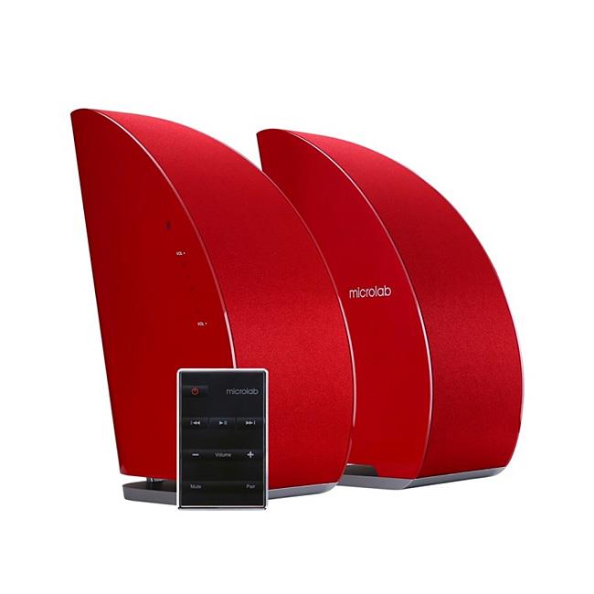 Microlab T8 2.0 Stereo Speakers System with Bluetooth, red