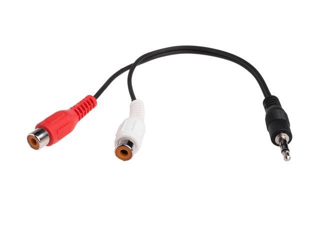 Natec stereo audio kabel 3.5mm mini-jack/2x RCA M/F (chinch) 0.2m, blister