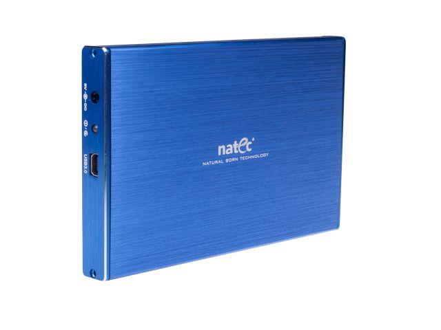 Natec RHINO LTD ExternÃ­ box pro 2.5'' SATA HDD/SSD, USB 3.0,slim,hlinÃ­kovÃ½,modrÃ½