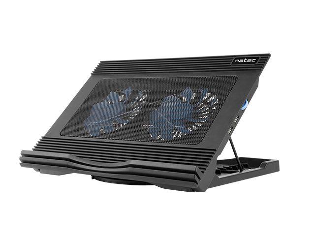 NATEC laptop cooling pad HERON Black (12,1''-15,6'') HUB with 2 USB ports